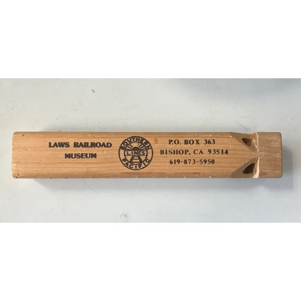 VINTAGE AMERICANA WOOD‎ TRAIN WHISTLE - Laws Railroad Museum Bishop California